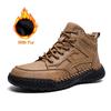 Fashion High Quality Outdoor Men Causal Leather Shoes Antiskid Hiking Sneakers Fashion Lace-Up Flat Designer Shoes Comfy Driving Shoes