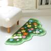 Non Slip Imitation Cashmere Carpet Irregular Bedside Carpet Home Decor Green Moss Rug  Bedroom