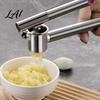 Easy Clean Garlic Press Stainless Steel Presser Effortless Extended Handle Ginger Kitchen Tool for Seasoning Prep Masher Squeeze Manual Mincer