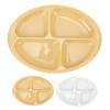 Divider Plate 4 Compartments Anti Slip Mat Round Portion Control Section Plate for Children Elderly 