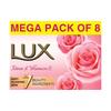 Lux Radiant Glow Beauty Soap Bar With Rose Vitamin C And E For Superior Glow Pack Of 8 X 150g For Face And Body Moisturizing