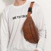 PU Leather Men's Waist Bag Large Capacity Casual Chest Bag Waist Fanny Pack  Travel