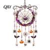Mysterious Courtyard Landscaping Halloween Wind Chime, Colorful Bird Sun Catcher, Cute Spooky Window Suncatcher Ghost Windchime, Hanging Decoration