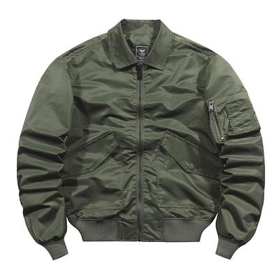 Pánská bavlněná bomber bunda v japonském stylu - Jednobarevná, Zesílená, Podzim/Zima Pracovní oblečení Trend