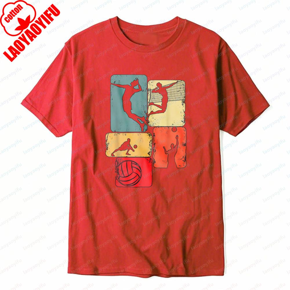 Volleyball Sport Silhouette Printed TShirt Casual Wear Breathable Outdoors Tee Athletic Fashion Women Man Tops Active Lifestyle