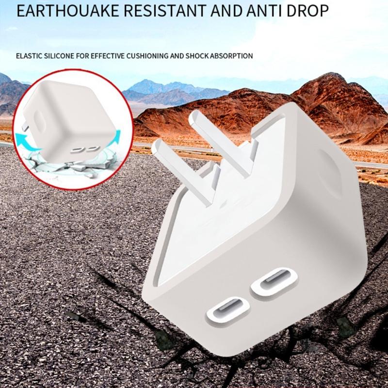 Soft Silicone Protective Cover Case For 35W Double USB C Port Charging Head Shockproof Dustproof Design