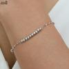 EFFIE QUEEN Elegantes 925 Sterling Silber Charm-Kugel Perlenkettenarmband 3mm Perlen Verlobungsparty Schmuck Zubehör APB11