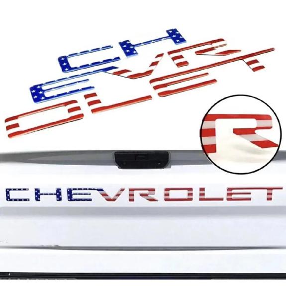 Tailgate ABS erts Letters Fit Suitable for Chevrolet Silverado 3D Raised Strong Adhesive Decals Letters Tailgate Emblems
