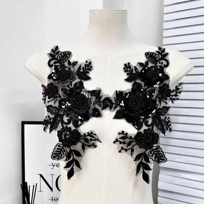 Decoration Accessories Bead Lace Flower Stickers Handmade DIY Lace Applique Embroidery Colored Applique Children's Wear