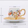 Enamel Color Ceramic Coffee Cup And Saucer Set Creative Mug Master Single Cup Wanhua Inner Arowana Blue And White Porcelain Tea Cup
