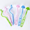 1 brosse de toilette en forme de V pour enfants, brosse de nettoyage domestique, brosse de toilette, brosse de toilette, brosse de toilette sans impasses