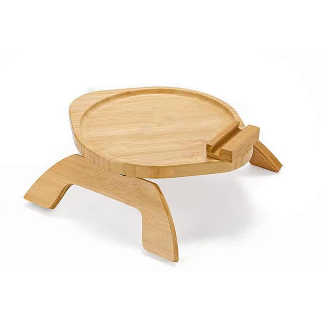 Wooden Sofa Tray Mobile Phone Stand Fruit Plate Wood Craft Ornament