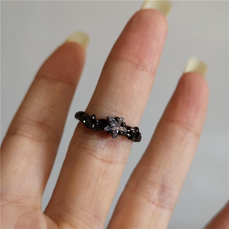 Kpop Gothic Y2K Kpop Irregular Punk Vintage Heart Star Cross Ring For Women Men Party Grunge 90s EMO Jewelry Accessories Gift