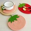 Cartoon Fruit Insulated Meal Mat Red Strawberry Cute Shape Beverage Tea Mat Cup Tableware Drying Mat Household Table Decoration