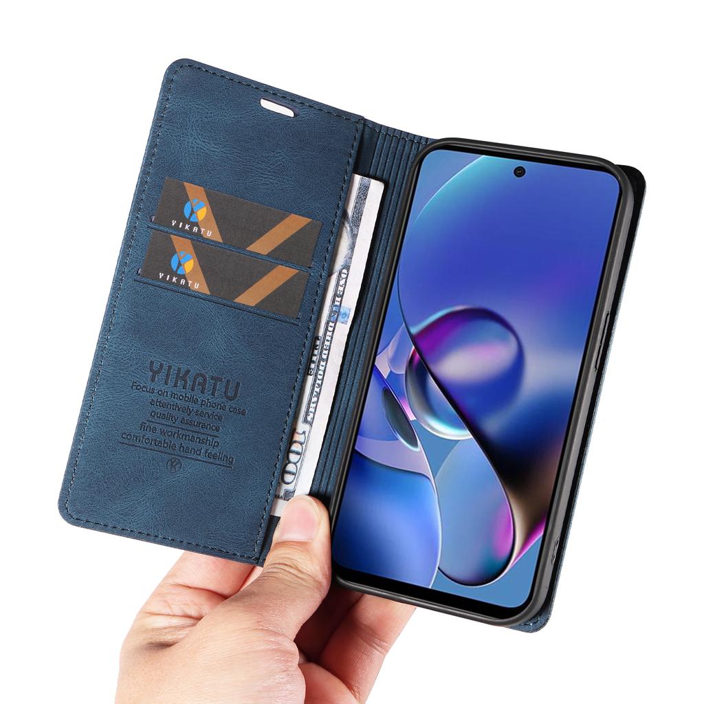 YIKATU YK-004 For Motorola Moto G54 5G Magnetic Case Flip Stand Skin-touch Feeling Leather Phone Cover