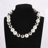Fashion Collar Necklace Vintage Elegant Pearl Beads Ball Choker Necklace Temperament Clavicle Chain Birthday Giift