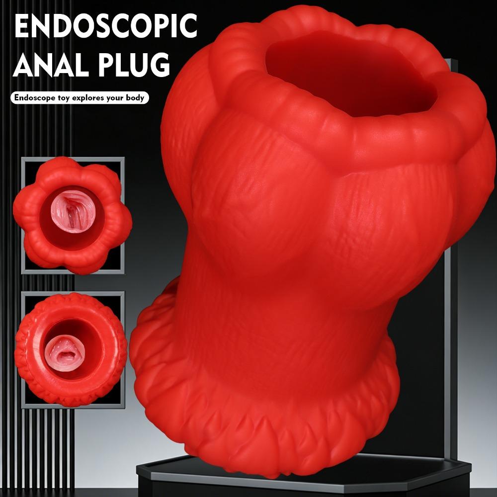Transparent Hollow Butt Plug, Extra Large Silicone Anal Tunnel, Couples Sex Toys for Beginners to Advanced