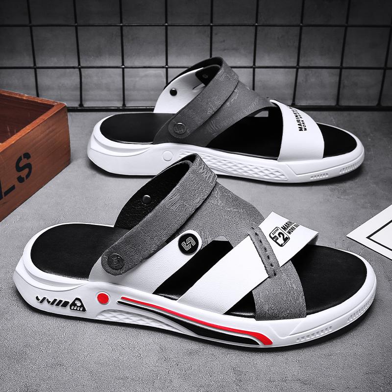 Fashion CYYTL Mens Summer Slippers Casual Shoes Beach Sandals Outdoor Slides Leather Walking Comfort Designer Fashion Lightweight Luxury