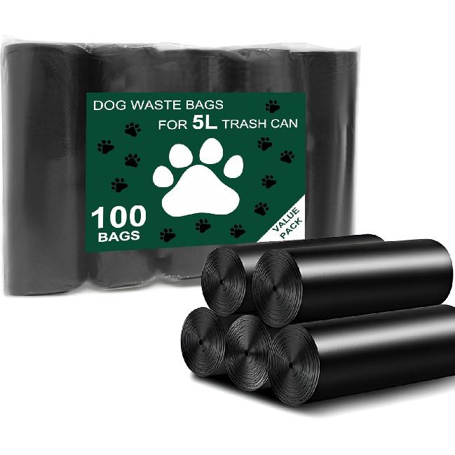 Dog Waste Bags 100 Pcs, Dog Waste Can Liners for 5L Dog Poop Trash Can Outside, 5 Pack Dog Poop Bags Rolls, Dog Poop Bags for Outdoor, Poop Bags for 1 Count (Pack of 100)