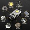 COB Keychain Work Light with Dual Light Source Rechargeable Solar Powered 9 Mode Magnet Base for Camping Fishing Repair Walk