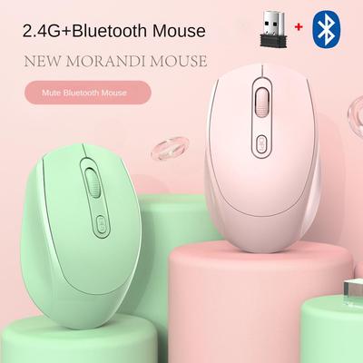 Souris optique sans fil Bluetooth 2,4 GHz avec récepteur 1600 DPI souris ergonomique à 4 boutons souris de jeu silencieuse rechargeable par USB pour MacBook tablette ordinateur portable PC
