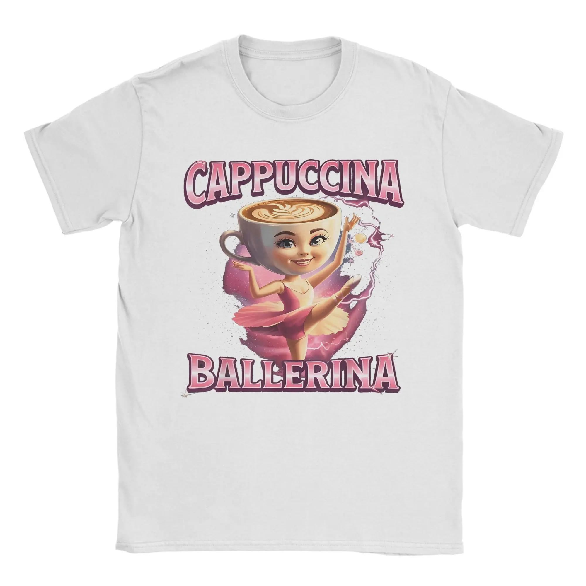 

Funny Cappuccina Ballerina Cappuccino Dancer Coffee T-Shirts Women T-Shirt Harajuku Summer Tees Vintage Print Tops Gift S