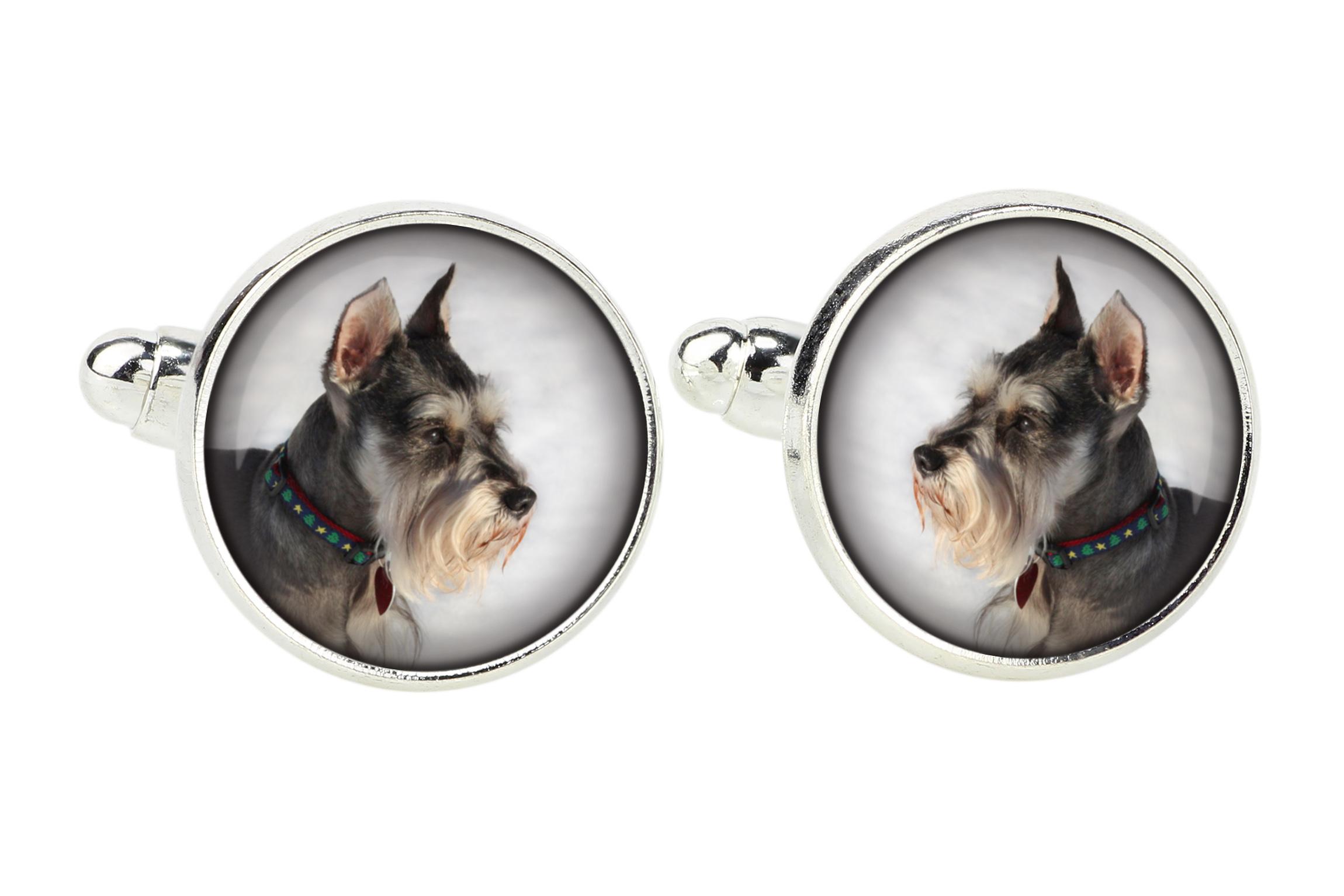 

Schnauzer I - cufflinks, a shirt accessory, a shirt pendant from the Art-Dog brand срібний