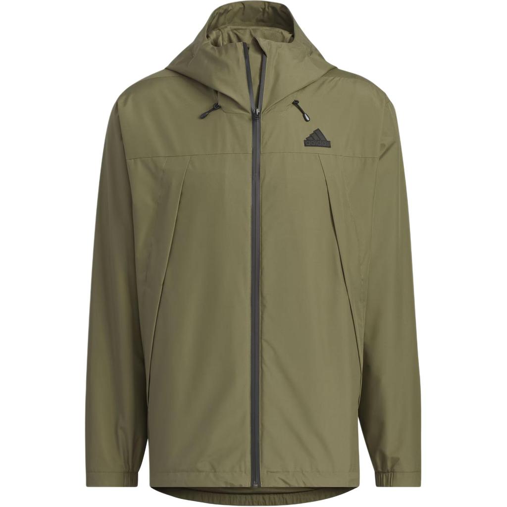 Adidas Woven Jacket Reflective Stripes Sports Casual Hooded Jacket Men Jackets Rock-Olive-Green JF0964