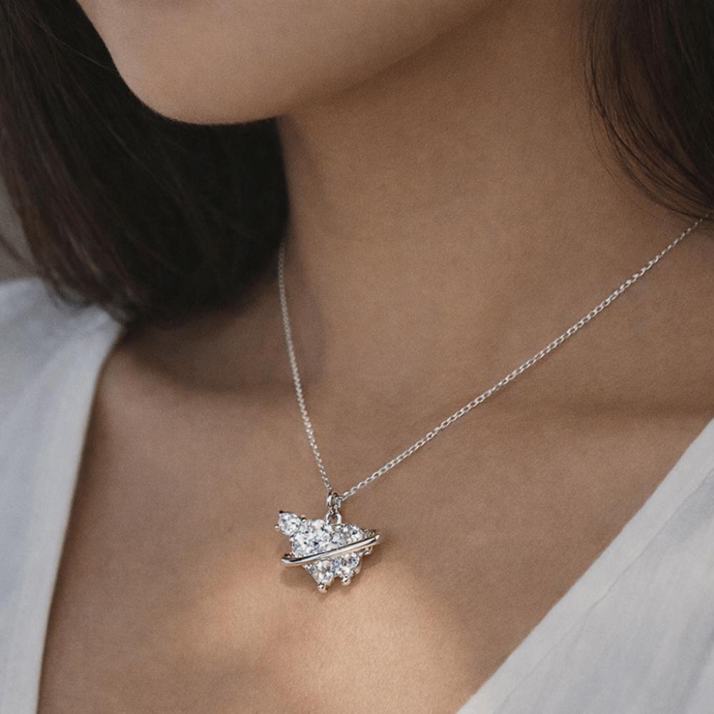 Light Luxury Design Love Sphere Necklace Sweet Elegant Style Sphere Necklace  Fashion Accessory