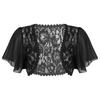 Womens Cropped Lace Bolero Shrug Short Bell Sleeve Open Front Cardigan Crop Top