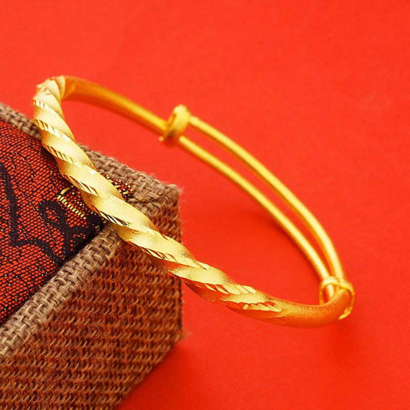 Velvet Twist Twist Push-pull Twist Twist Pattern Sandblasted Silk Bracelet One Size(16-22CM)