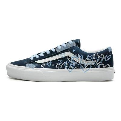 Estilo 36 Tela Resistente a la Abrasión Resistente a la Abrasión Zapatillas de Skate de Caña Baja Unisex Azul VN0A3DZ3RFL(Equipo 613-)
