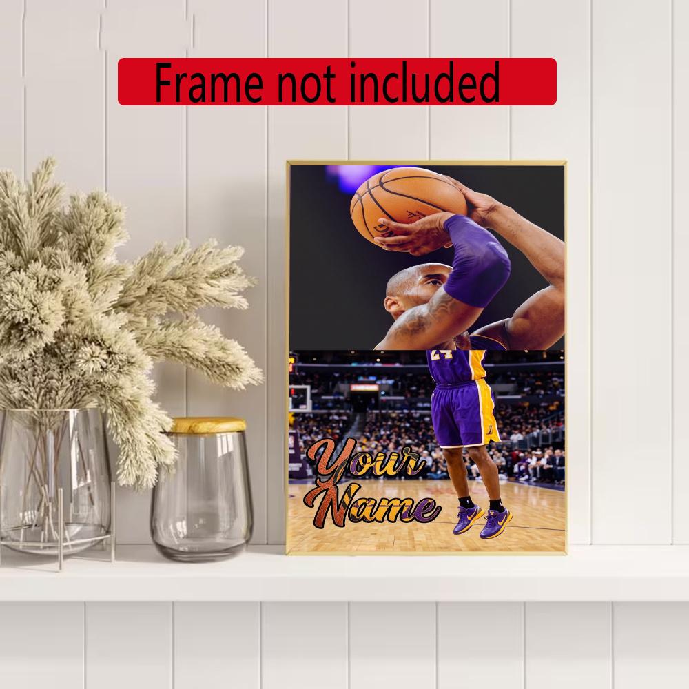Kobe Personalized Name Round Diamond Painting Kit Diamond Embroidery Painting Rhinestones Mosaic Frameless Handwork Decoration Arts