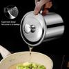 1.4/1.9 L Stainless Steel Bacon Grease Saver Container with Fine Mesh Strainer Non-slip Bottom And Airtight Lid Cooking Oil Keeper Pot for Kitchen