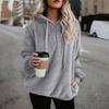European & American Style Women's Hooded Fleece Sweatshirt Jacket