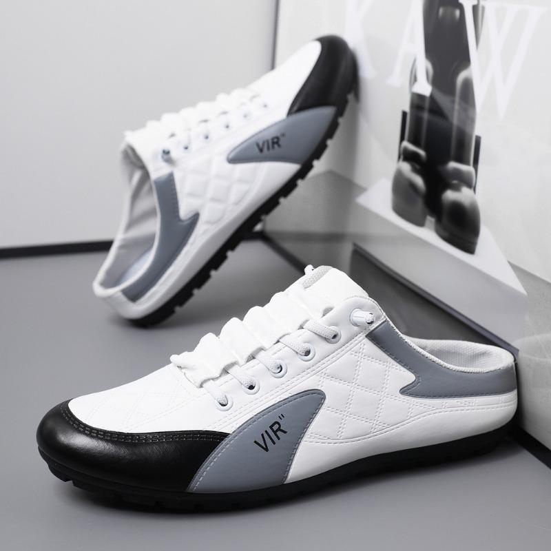 Lazy shoes summer mesh new breathable men's shoes board shoes men's one-pedal men's sports and leisure shoes half slippers