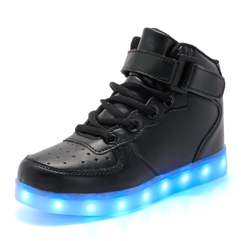 Gold and Silver LED High-Top Shoes - Colorful Flashing Light Shoes for Adults In Large Sizes