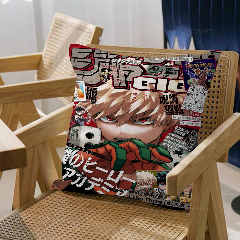 Anime B-Bakugo Katsuki Dekorativní Estetika Místnosti Povlak na Polštář Domácí Dekorace Ložnice Pohovka Postel Pohovka Potah na Polštář 45x45