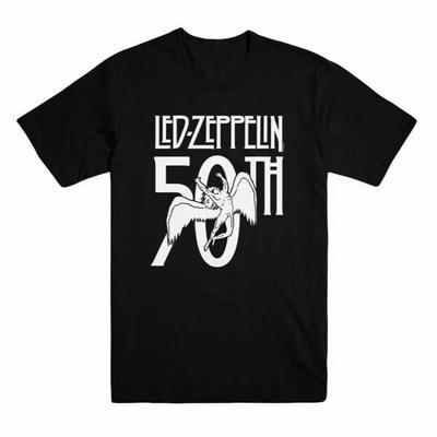 Led Zeppelin 50th Anniversary Official Merchandise 100% Cotton T-shirt Mens Tees Top M/L/XL New