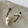 Women's Black Beaded Seashell Stud Earrings - Niche Cold Style Design, High-End Jewelry for Besties