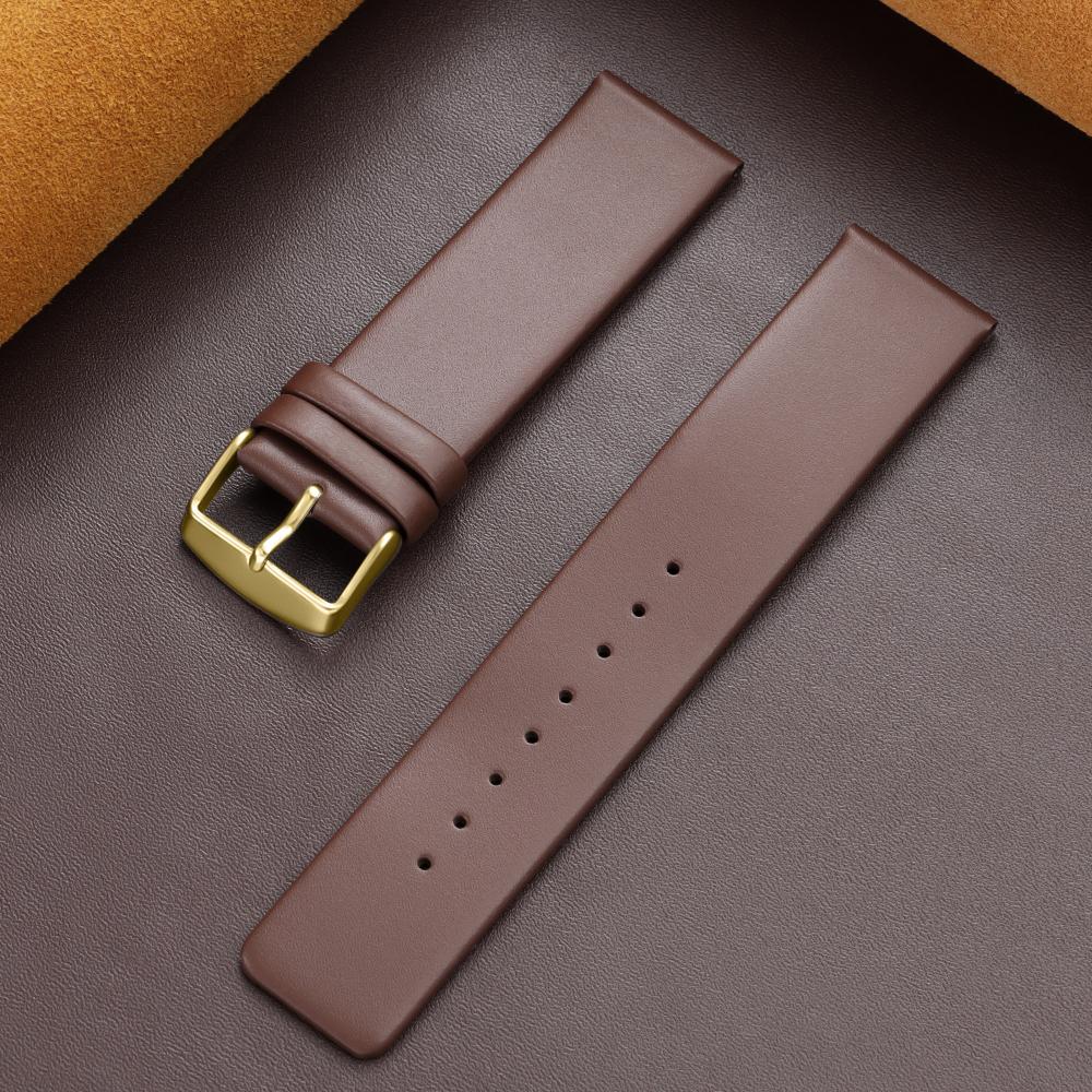 Genuine Leather Watchband Business Watch Strap for Men Women 12mm 14mm 16mm 18mm 19mm 20mm 21mm 22mm 24mm Brown Black Bracelete
