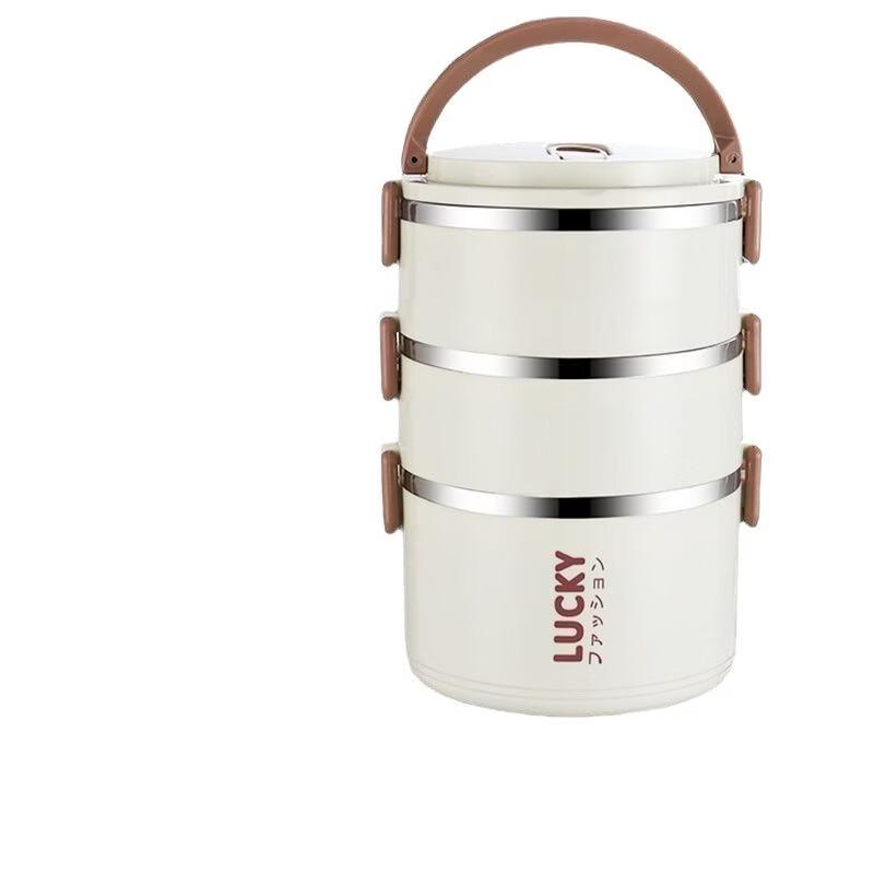 Bingyue 4-Layer Portable Insulated Round Lunch Box