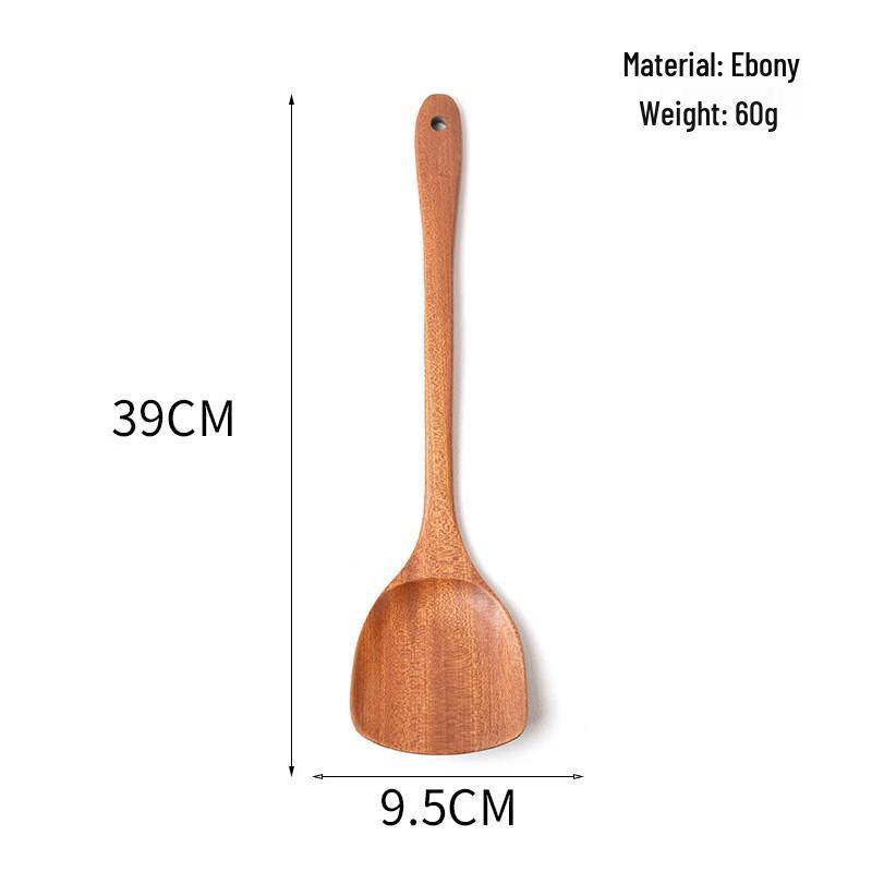 Ebony Wood Long-Handle Spatula