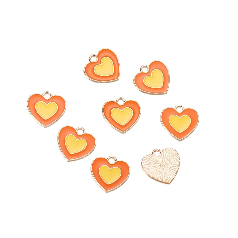 10pcs/bag Colorful Flower Heart Charms Pendants Enamel Metal Necklace Bracelet Charm For DIY Jewelry Making Supplies Accessories