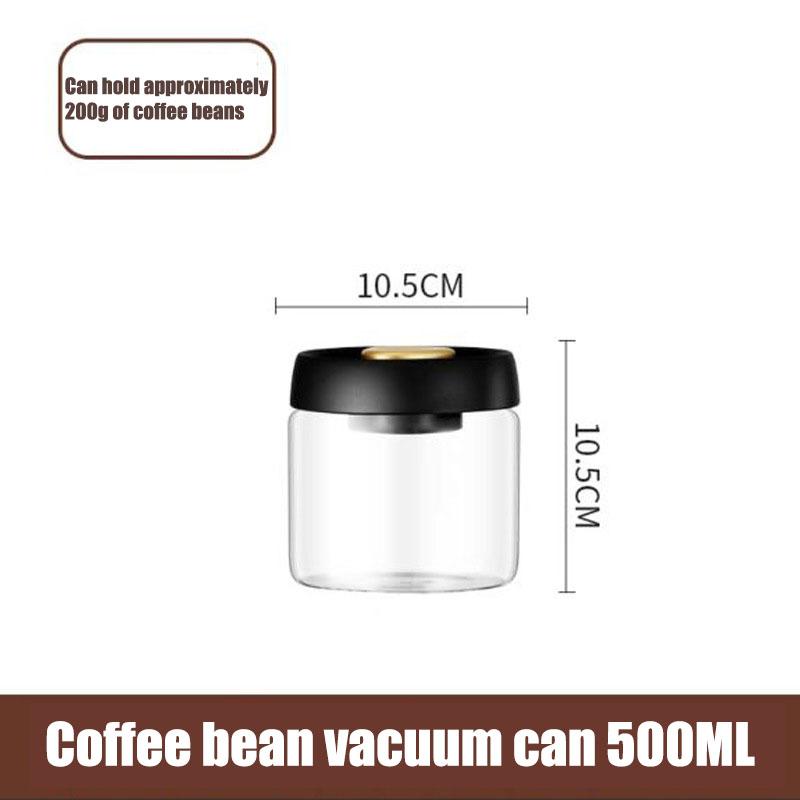 Coffee Bean Storage Kitchen Mini Glass Bottles Manual Vacuum Pumping Moisture-proof Transparent Vacuum Seal Container Jars Home