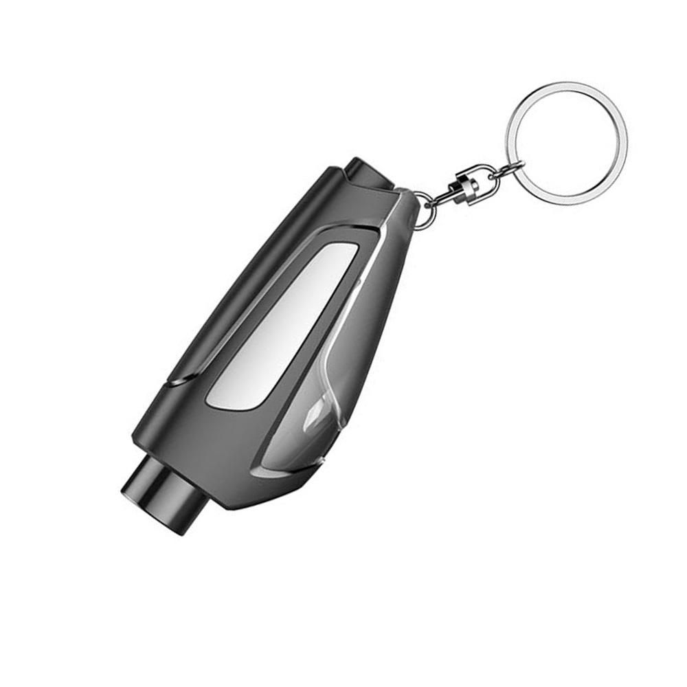 

2 в 1 Автомобильный аварийный стеклобой, резак для ремней безопасности, многофункциональный аварийный молоток, брелок, инструмент для самоспасения чёрный