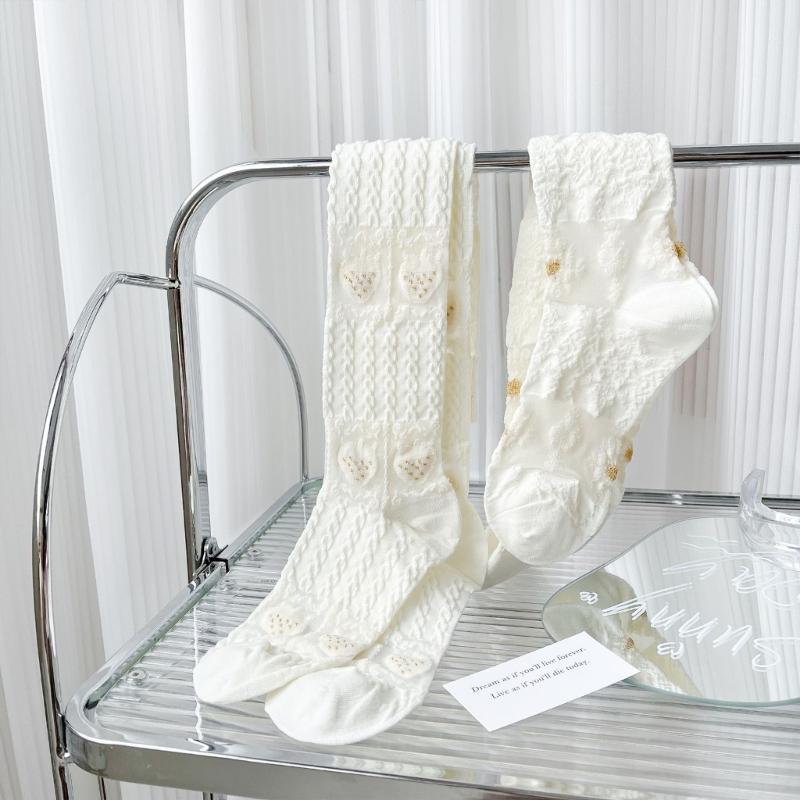 Womens Knee High Stocking Lace Top Stockings Silky Stocking Tights for Womens Girls Knee High Lace Mesh Socks