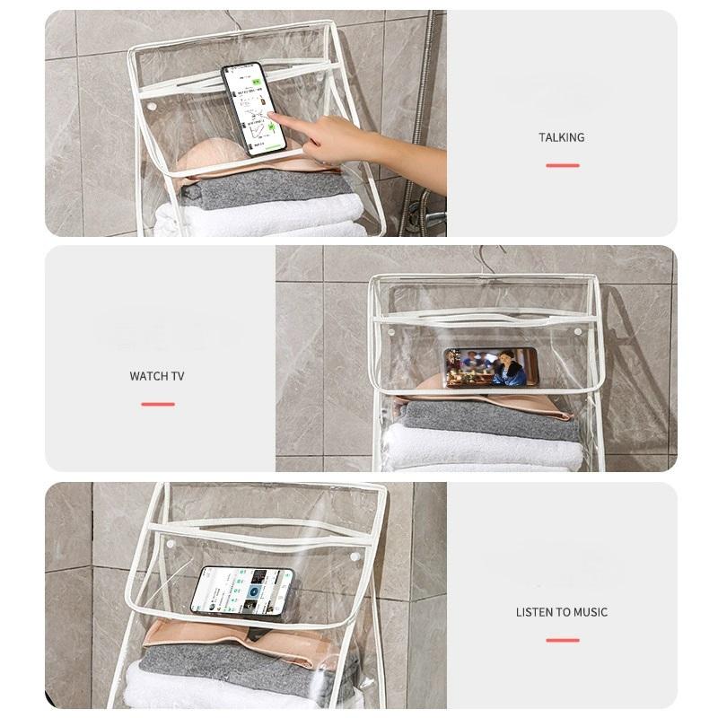 Waterproof Transparent PVC Hanging Clothes Bag Dormitory Storage Organizer Artifacts Hanging Storage Bag Easy Room Organization