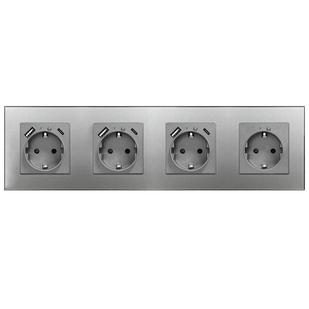 Model 153 Smart WiFi Wall Socket with Tempered Glass Panel - Alice Voice App Compatible