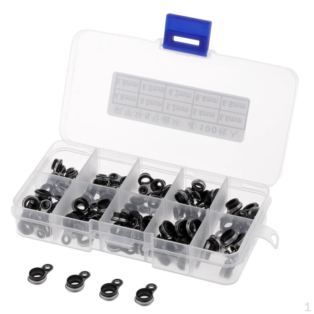 100 Pcs Fishing Rod Tips Repair Kit Replacement Part 0.9 6.6mm